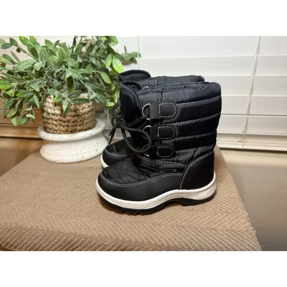 Toddler Snow Winter Boots Black Waterproof Size UK 25 US 8.5/9
